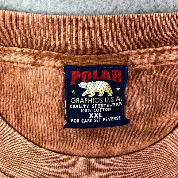 Vintage 90s Polar Graphics Alaska Eagles Stone Washed T-shirt - Picture 4 of 5